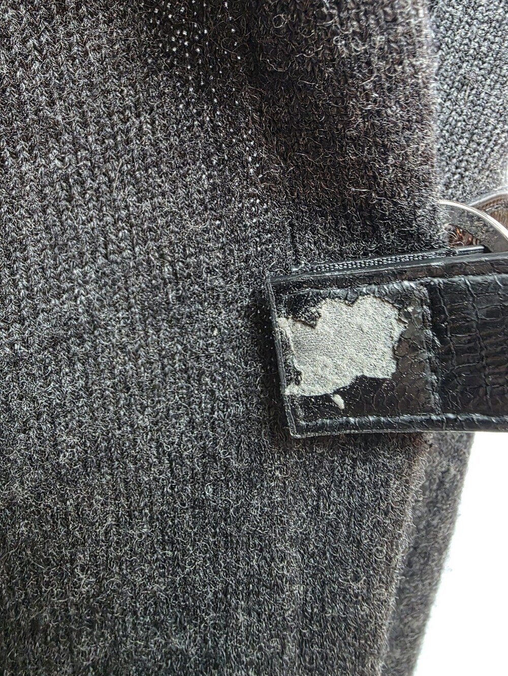 Valerie Bertinelli 100% Merino Wool Long Cardigan XL Gray Belted - Picture 5 of 8